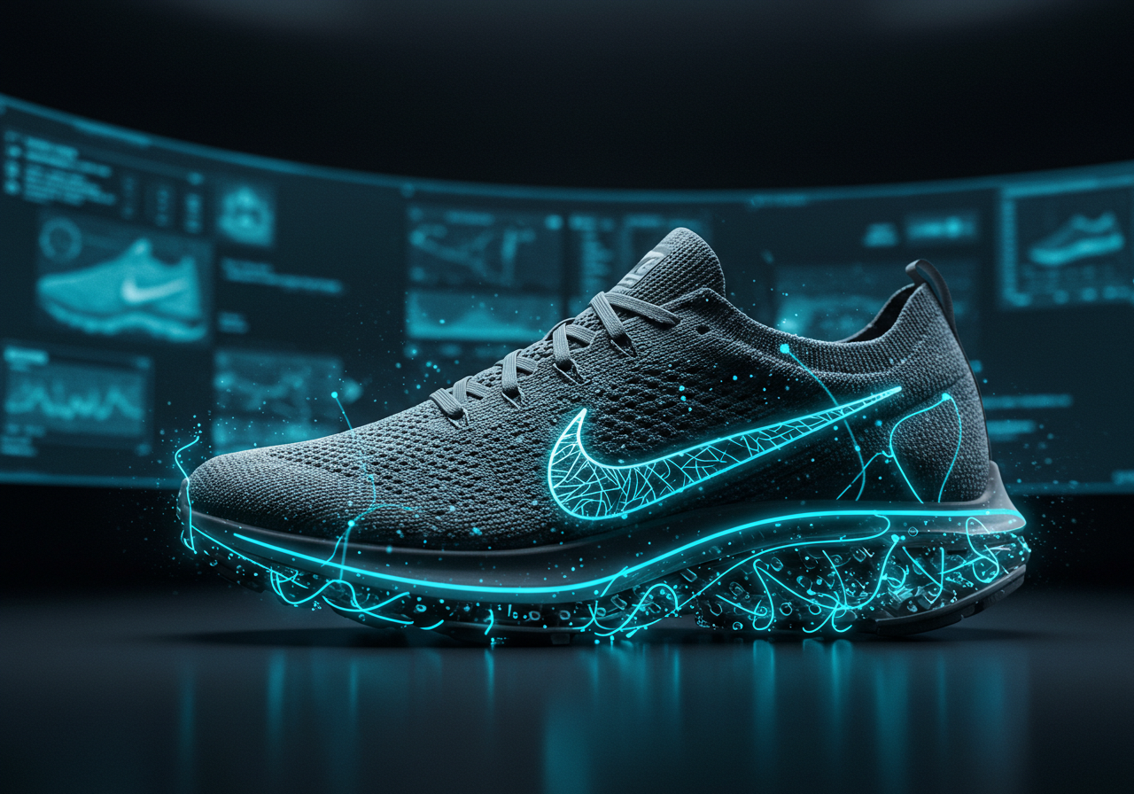 Estudo de caso da Nike sobre o uso de Inteligência Artificial para branding e personalização de sucesso. Por fabiorodriguesdesign.