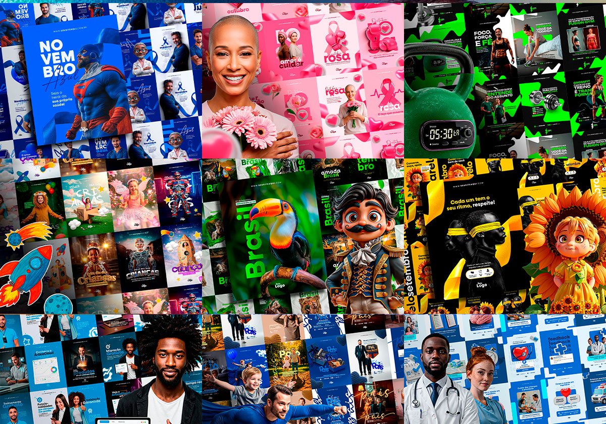 packs de design para midias sociais, templates canva